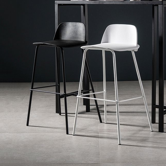 Contemporary Bar Stool Armless Plastic Low Back Counter Chair with Iron Base Clearhalo 'Bar Furniture' 'Bar Stools' 'bar_stools' 'furn' 'furn_bar_stools' 'furniture_bar_stools' 'Kitchen & Dining Furniture' 'kitchen&dining_furn' 'kitchen' 'kitchen_furn' Furniture' 1200x1200_8865dec9-d028-4cc5-a83e-34ed90a331a2
