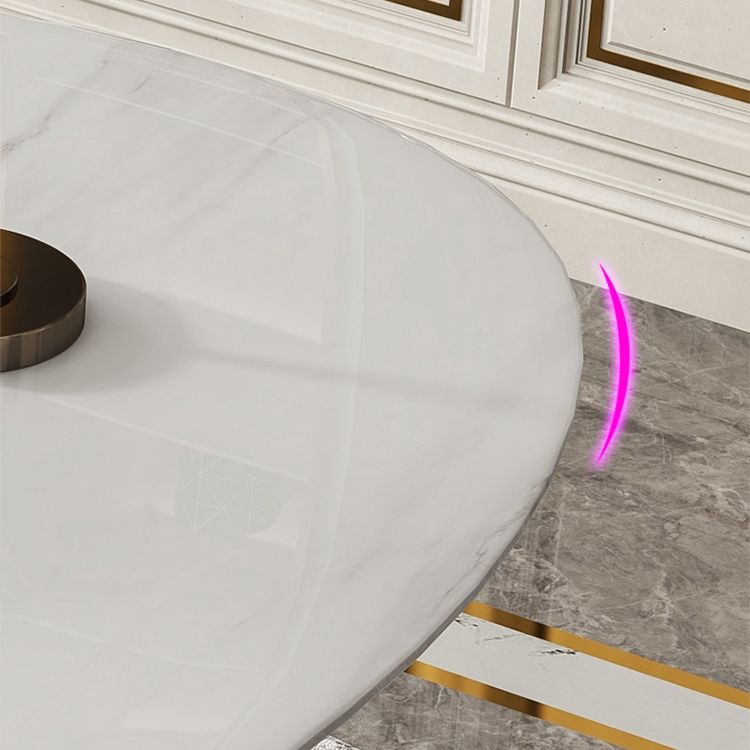 モダンな3引き出しオフィスデスクストーン29.53 "背の高い白いライティングデスク