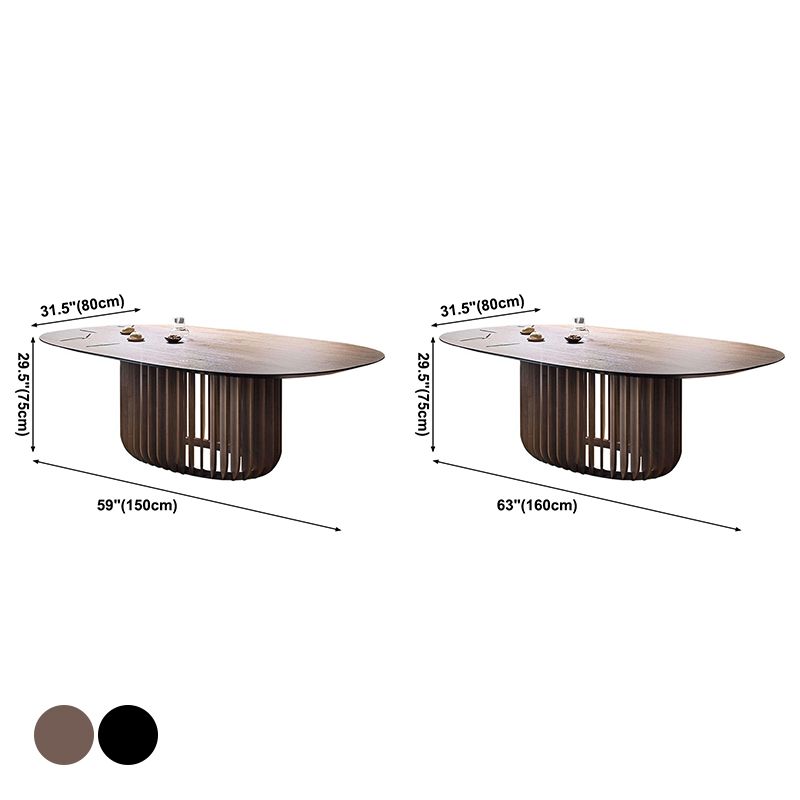 Solid Wood Modern Oval Dining Table Wood Top Table for Kitchen and Dining Room Clearhalo ' dining_table' 'Dining Tables & Seating' 'Dining Tables' 'furn' 'furn_dining_table' 'Furniture' 'furniture_dining_table' 'Kitchen & Dining Furniture' 'kitchen&dining_furn' 'kitchen' 'kitchen_dining_table' 1200x1200_886936ad-2af7-4345-b153-41fcfe2ea0f0