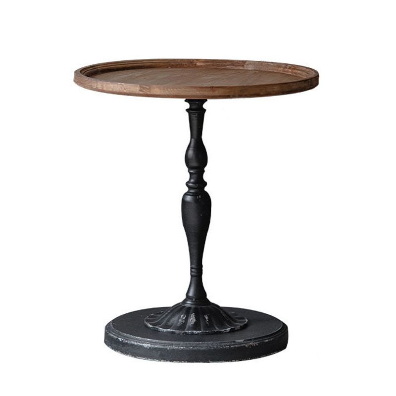 French Country Style Cocktail Table Solid Wood with White/black Metal Base Coffee Table Clearhalo 'Coffee & Accent Tables' 'End & Side Tables' 'end_side_table' 'end_side_tables' 'furn' 'furn_end_side_tables' 'Furniture' 'furniture_end_side_table' 'Living Room Furniture' 1200x1200_886976e3-1f88-49bd-89e0-f4a5c96b7c1c