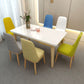 Contemporary Dining Table White Dining Table with Solid Wood Base