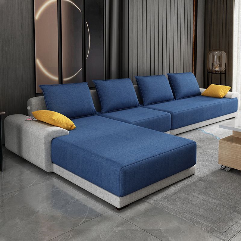 130x71x27.5 Modern Linen Sectional Pillow Top Arm Sectional for Living Room Clearhalo 'furn' 'furn_sectionals' 'Furniture' 'furniture_sectionals' 'kitchen' 'kitchen_sectionals' 'Living Room Furniture' 'Sectionals' 1200x1200_886a09e9-6bb0-49bc-9bc9-340dd7dc9d48