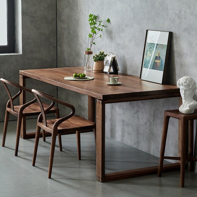 Dining Room Rectangle Dinner Table Traditional Solid Wood Dining Table Clearhalo 'Dining Tables & Seating' 'Dining Tables' 'dining_table' 'furn' 'furn_dining_table' 'Furniture' 'Kitchen & Dining Furniture' 1200x1200_886bdc54-d78c-4435-8a72-f324634c1167