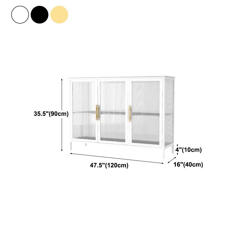 Glam Iron Dining Server Glass Doors Cabinet Sideboard per il ristorante