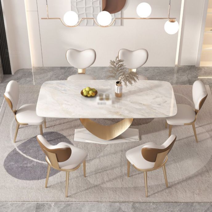 Glam 1/4/5/7 Pieces Dining Set Sintered Stone Dining Table Set for Dining Areas Clearhalo 'Dining Room Sets' 'Dining Tables & Seating' 'dining_room_set' 'furn' 'furn_dining_room_set' 'Furniture' 'furniture_dining_room_set' 'Kitchen & Dining Furniture' 'kitchen&dining_furn' 'kitchen' 1200x1200_886ea360-1e97-4673-afa8-7abde79c71c8