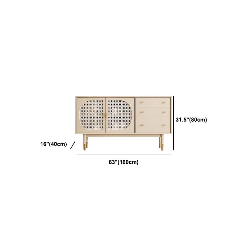 Server in stile glam tavolo da buffet in legno con cassetti e archiviazione