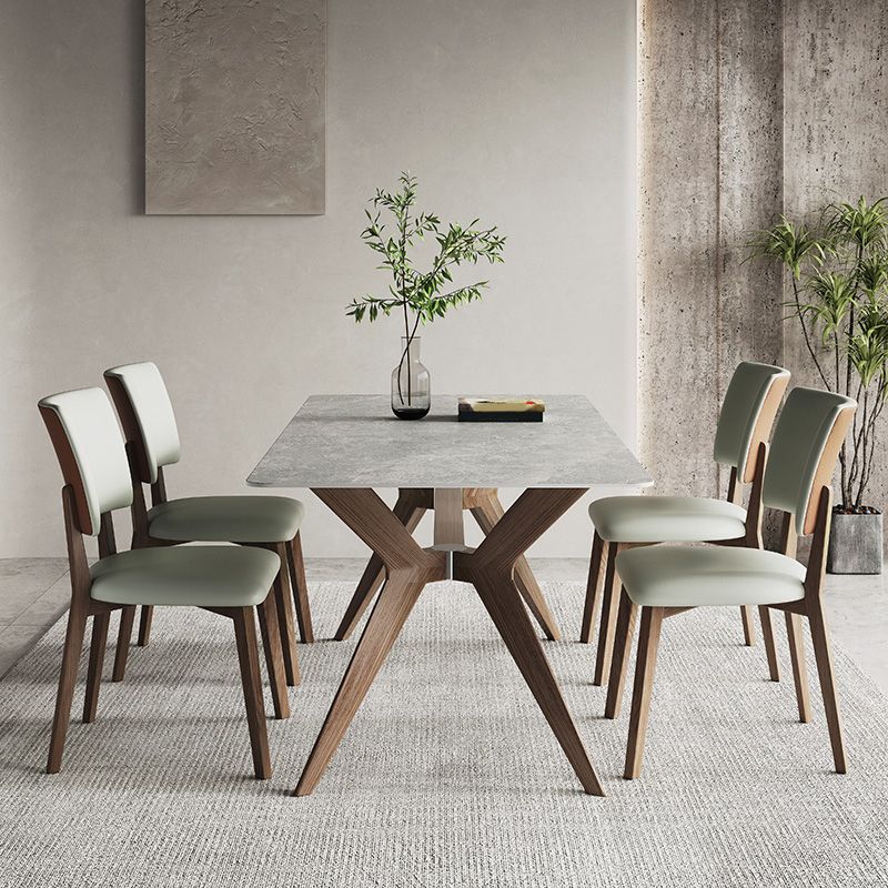 Contemporary Dinette Set with Wooden Frame 1/4/5 Pieces Dining Table Set with Green Chairs Clearhalo 'Dining Room Sets' 'Dining Tables & Seating' 'dining_room_set' 'furn' 'furn_dining_room_set' 'Furniture' 'Kitchen & Dining Furniture' 1200x1200_88719f19-ec00-45a9-8f04-ed72d034994d
