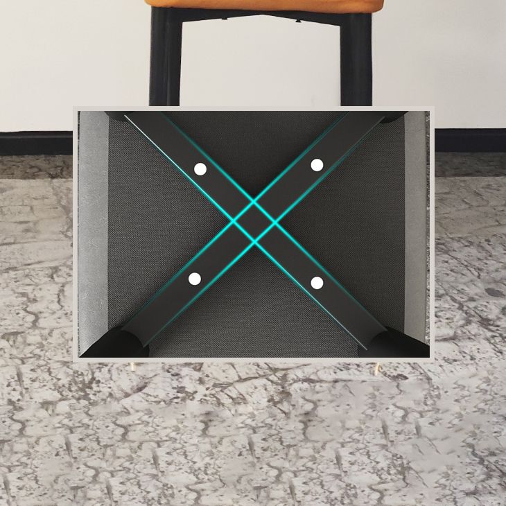 Modern Armless Backrest Cushion Chair with Metal Legs for Dining Room