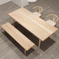 Glam Table à manger rectangulaire en bois avec pieds en bois pour usage domestique