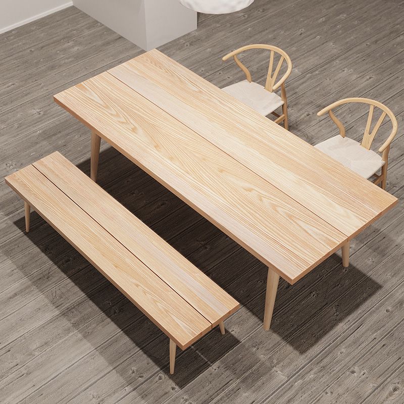 Glam Table à manger rectangulaire en bois avec pieds en bois pour usage domestique