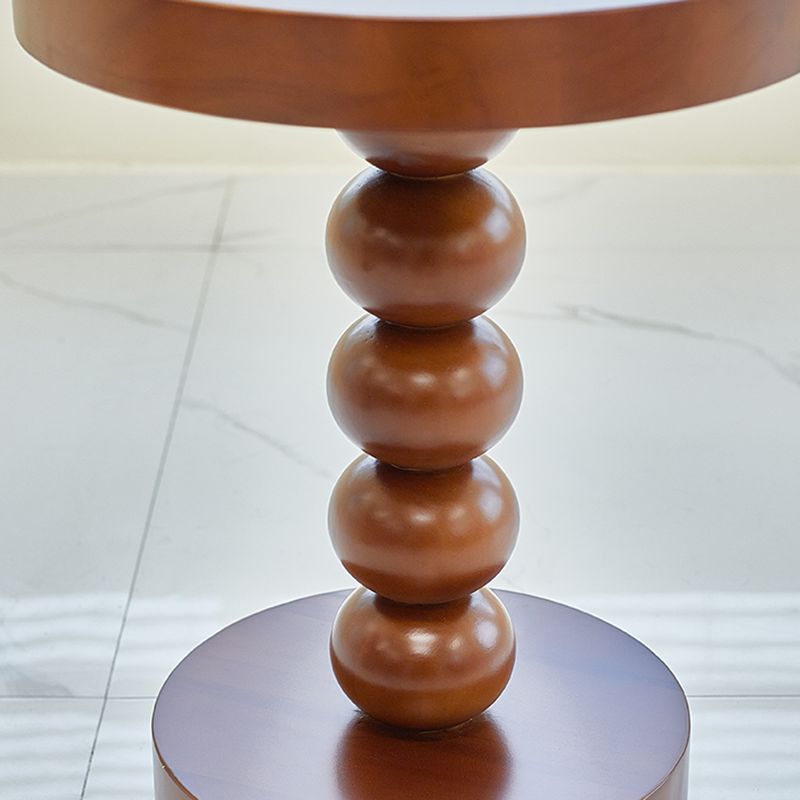 Mesa de altura contemporánea pedestal de madera maciza mesa de estar redonda de la sala de estar