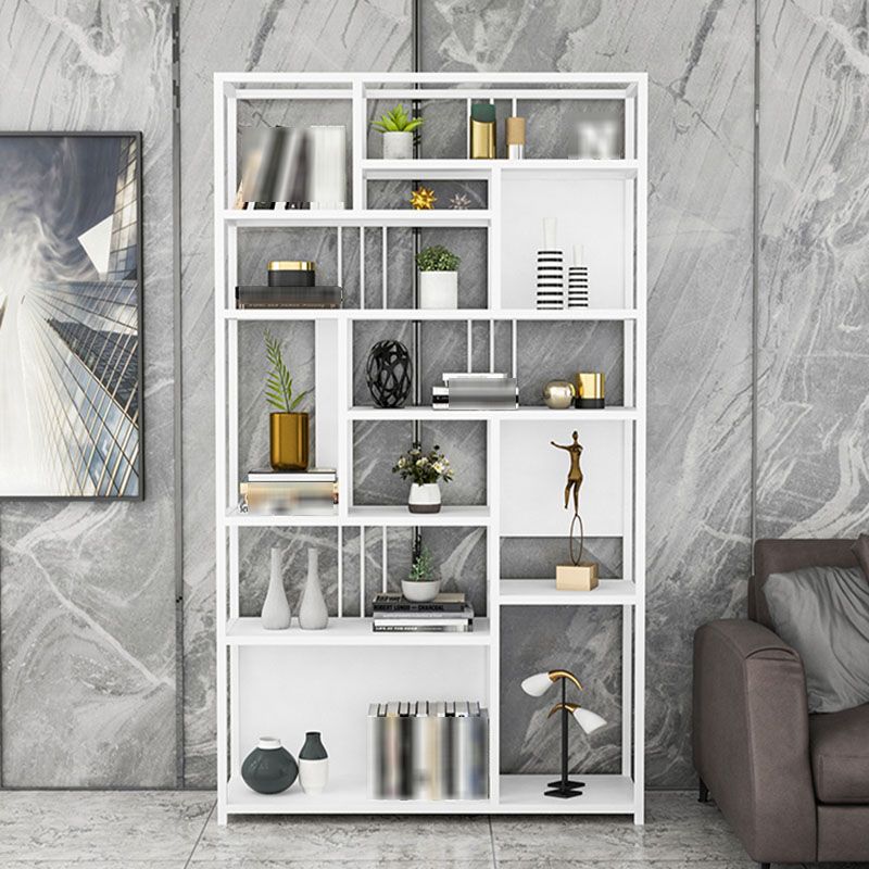 9.84"W 78.74"H Bookshelf Open Back Glam Style for Study Room Home Office Clearhalo 'Bookcases' 'furn' 'furn_bookcases' 'Furniture' 'furniture_bookcases' 'kitchen' 'kitchen_bookcases' 'Living Room Furniture' 'Office Furniture' 1200x1200_88738997-a4ec-4c2b-bbbb-88695dd506bd