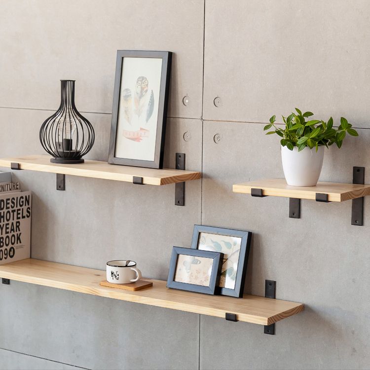 Contemporary Floating Bookshelf Wooden Natural Closed Back Bookcase