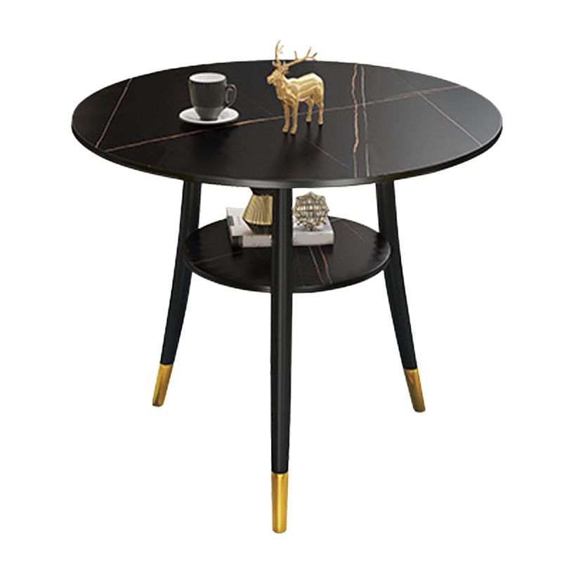 Traditional Luxury Dining Table Round Sintered Stone Dinner Table with Black Frame Clearhalo ' dining_table' 'Dining Tables & Seating' 'Dining Tables' 'furn' 'furn_dining_table' 'Furniture' 'furniture_dining_table' 'Kitchen & Dining Furniture' 'kitchen&dining_furn' 'kitchen' 'kitchen_dining_table' 1200x1200_8875e931-9076-4c10-a32b-78031a227cff