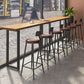 Modern Wood Pub Table with Rectangle Table Top Black Trestle Table with 42-inch Height Clearhalo 'Bar Furniture' 'Bar Tables' 'bar_tables' 'furn' 'furn_bar_tables' 'Furniture' 'furniture_bar_tables' 'Kitchen & Dining Furniture' 1200x1200_88767eb1-49b6-4c74-be95-50fc6df4902d