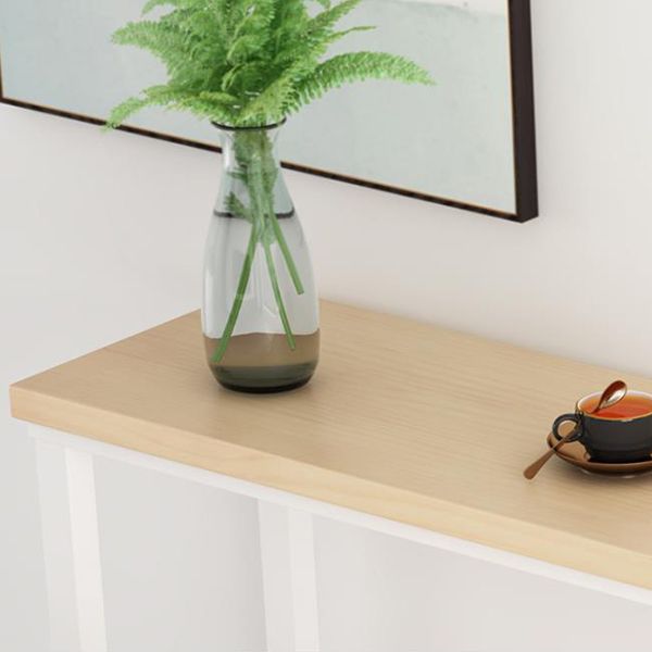 Tavolo da bar per top in legno massiccio naturale a finitura moderna in metallo bianco tavolo da pub