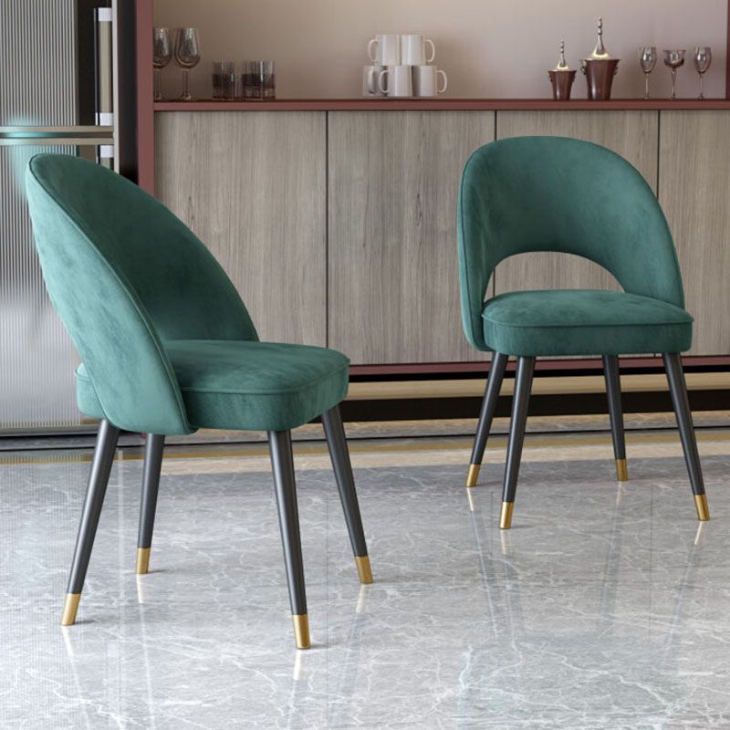 Nordic Glam Dining Chairs Armless Open Back Side Chairs for Kitchen with Metal Legs Clearhalo ' kitchen&dining_furn' 'Dining Chairs' 'Dining Tables & Seating' 'dining_chair' 'furn' 'furn_dining_chair' 'Furniture' 'furniture_dining_chair' 'Kitchen & Dining Furniture' 'kitchen' 1200x1200_8877f46a-45e6-452e-9866-3245b74b1a91