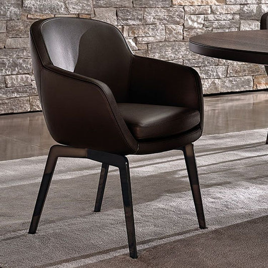 Upholstered Kitchen Dining Chairs Industrial Style Dining Chair with Black Legs