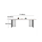White Stone Top Dining Table Rectangle Contemporary Dining Table with Pedestal Base