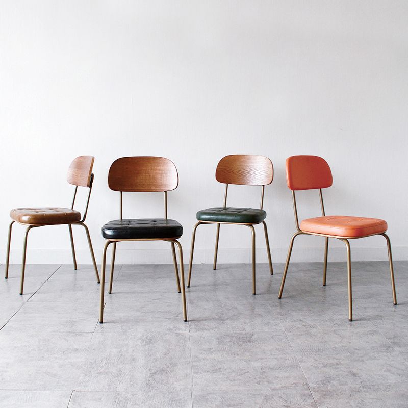 Industrial Style Leather Dining Side Chair Dining Room Open Back Side Chair Set Clearhalo ' kitchen&dining_furn' 'Dining Chairs' 'Dining Tables & Seating' 'dining_chair' 'furn' 'furn_dining_chair' 'Furniture' 'furniture_dining_chair' 'Kitchen & Dining Furniture' 'kitchen' 1200x1200_8879c887-0ee3-4ede-950f-fc3c99a44f28