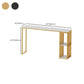 Mesa de mostrador de barra de piedra Glam, mesa de mostrador de barra rectangular con patas de metal para cocina