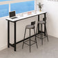 Modern White and Black Bistro Table Rectangle Footrest Cocktail Bar Table Clearhalo 'Bar Furniture' 'Bar Tables' 'bar_tables' 'furn' 'furn_bar_tables' 'Furniture' 'furniture_bar_tables' 'Kitchen & Dining Furniture' 1200x1200_887b7c73-1331-4004-8bfa-a56ed8f1cdc2