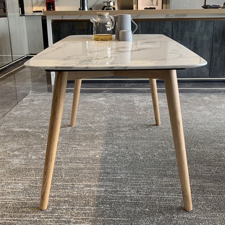Stone Dining Site Table Simplicity Rectangle Dining Table with Wood 4 Legs Clearhalo ' dining_table' 'Dining Tables & Seating' 'Dining Tables' 'furn' 'furn_dining_table' 'Furniture' 'furniture_dining_table' 'Kitchen & Dining Furniture' 'kitchen&dining_furn' 'kitchen' 'kitchen_dining_table' 1200x1200_887b8195-9171-4253-8c3c-7b3c42f00291