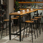 Rectangular Bar Height Table Black Legs and Metal Base Bar Table Clearhalo 'Bar Furniture' 'Bar Tables' 'bar_tables' 'furn' 'furn_bar_tables' 'Furniture' 'Kitchen & Dining Furniture' 1200x1200_887bffb0-7758-4751-890f-e01344524f73