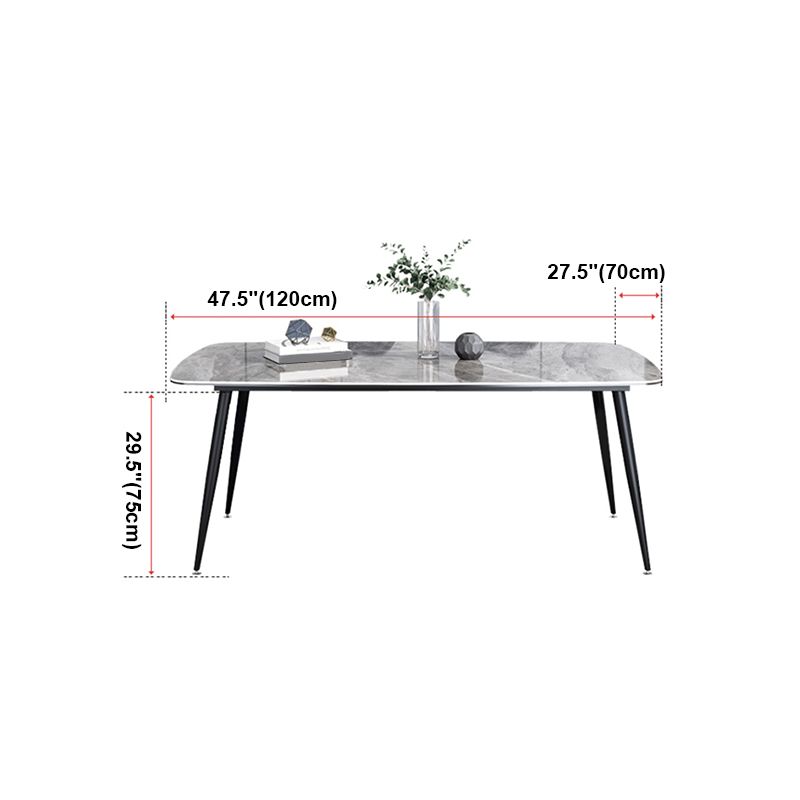 Sintered Stone Dining Table Simplicity Style 4 Legs Carbon Steel Base Rectangle Table for Home Clearhalo ' dining_table' 'Dining Tables & Seating' 'Dining Tables' 'furn' 'furn_dining_table' 'Furniture' 'furniture_dining_table' 'Kitchen & Dining Furniture' 'kitchen&dining_furn' 'kitchen' 'kitchen_dining_table' 1200x1200_887f5727-2075-47d7-86ae-e4df307d1ce8