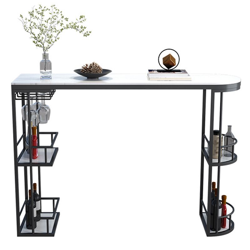 Glam Style Stone Bar Table 42-inch Height Metal Base Bistro Table for Dining Room Clearhalo 'Bar Furniture' 'Bar Tables' 'bar_tables' 'furn' 'furn_bar_tables' 'Furniture' 'furniture_bar_tables' 'Kitchen & Dining Furniture' 1200x1200_887fa551-0cdd-4b75-a3d2-0d9585bf7e03