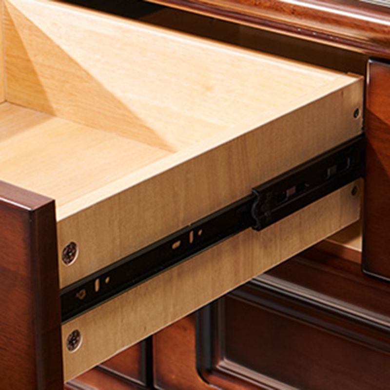 Cassettiera verticale tradizionale in legno di gomma per camera da letto con cassetti