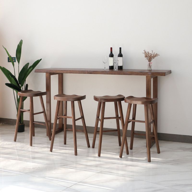 Contemporary Rectangle Pub Table Set 1/4/5 Pcs Bar Table with Wooden Stools Clearhalo 'Bar Furniture' 'furn' 'furn_home_bar_bar_sets' 'Furniture' 'Home Bars & Bar Sets' 'home_bar_bar_sets' 'Kitchen & Dining Furniture' 1200x1200_8882a41a-b79f-472a-8352-0547b7e7633f