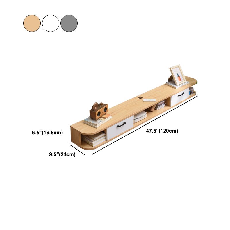 Console multimediale di TV in finto legno finto contemporaneo con cassetti