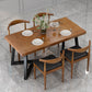 Rectangle Dining Table Simplicity Dinner Room Solid Wood Table with Metallic Base Clearhalo ' dining_table' 'Dining Tables & Seating' 'Dining Tables' 'furn' 'furn_dining_table' 'Furniture' 'furniture_dining_table' 'Kitchen & Dining Furniture' 'kitchen&dining_furn' 'kitchen' 'kitchen_dining_table' 1200x1200_888378ba-2006-41ea-8d56-61102dec91c7
