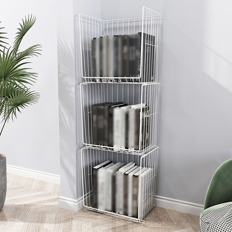 Contemporary Style Metal Geometric Bookcase Closed Back Bookcase Clearhalo 'Bookcases' 'furn' 'furn_bookcases' 'Furniture' 'furniture_bookcases' 'kitchen' 'kitchen_bookcases' 'Living Room Furniture' 'Office Furniture' 1200x1200_8884001c-4ba2-4e2c-a318-e4046289cef3