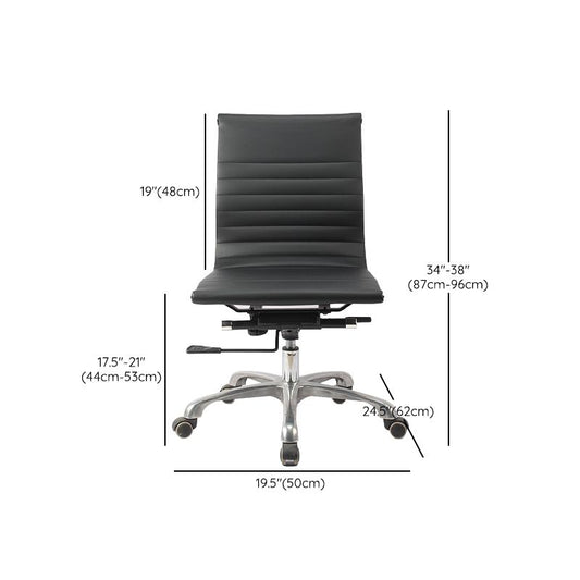 Moderne zwarte bureaustoel verstelbare stoelhoogte faux lederen bureau stoel met wielen