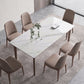 Rectangle 4 Legs Mid-Century Table White Color Fixed Table of Sintered Stone Clearhalo ' dining_table' 'Dining Tables & Seating' 'Dining Tables' 'furn' 'furn_dining_table' 'Furniture' 'furniture_dining_table' 'Kitchen & Dining Furniture' 'kitchen&dining_furn' 'kitchen' 'kitchen_dining_table' 1200x1200_888423f4-36c8-441a-8b31-bca9a734a1ff
