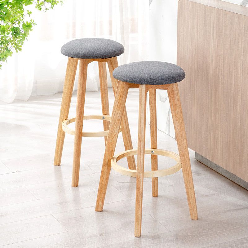 Scandinavian Matte Finish Solid Wood Bar Stool Restaurant Footrest Stool Clearhalo 'Bar Furniture' 'Bar Stools' 'bar_stools' 'furn' 'furn_bar_stools' 'Furniture' 'furniture_bar_stools' 'Kitchen & Dining Furniture' 1200x1200_8884e255-8532-4039-ab80-45961d1d873c