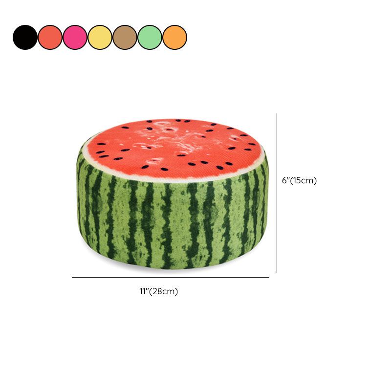 Round Pouf Upholstered Scratch Resistant Contemporary Fruit Printed Fabric Footstool Clearhalo 'furn' 'furn_ottomans_poufs' 'Furniture' 'Living Room Furniture' 'Ottomans & Poufs' 'ottomans_poufs' 1200x1200_8885512b-990f-4048-8ede-7fd0c379434d