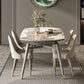 Extendable Sintered Stone Dining Table Round Table with 4 Legs for Home