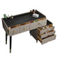 Glam Slate Top Vanity Dressing Table 7 Drawers Vanity Makeup Table Set