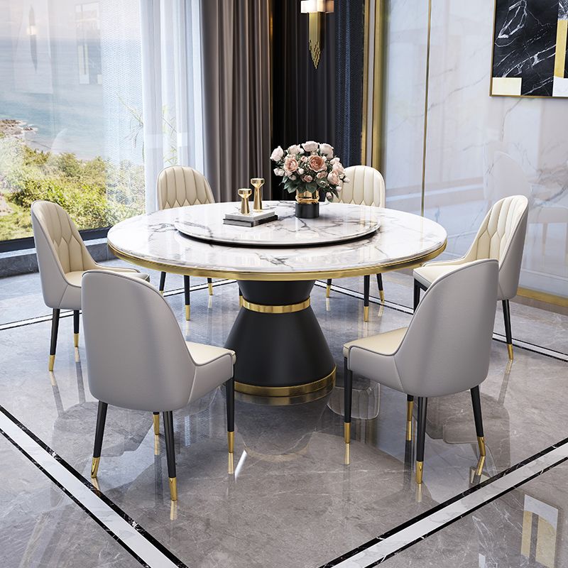 Contemporary Dining Table Pedestal Table for Home Kitchen Dinner Clearhalo 'Dining Tables & Seating' 'Dining Tables' 'dining_table' 'furn' 'furn_dining_table' 'Furniture' 'Kitchen & Dining Furniture' 1200x1200_8888df31-8d47-432f-8ed6-966047f79e34
