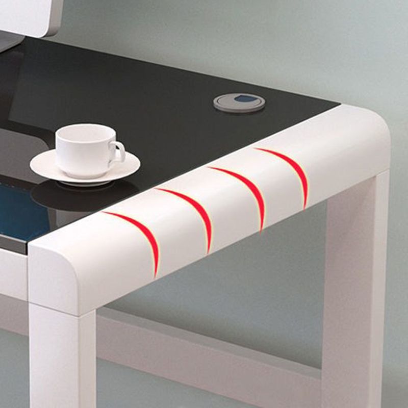 Escritorio de juegos de rectángulo de vidrio escritorio de computadora moderno y contemporáneo