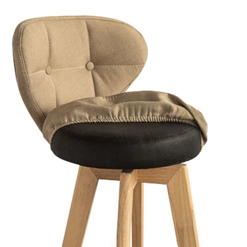 Scandinavia Style Bar-stool Wooden Legs Round Seat for Restaurant Bar Clearhalo 'Bar Furniture' 'Bar Stools' 'bar_stools' 'furn' 'furn_bar_stools' 'furniture_bar_stools' 'Kitchen & Dining Furniture' 'kitchen&dining_furn' 'kitchen' 'kitchen_furn' Furniture' 1200x1200_88897b66-e475-41c9-9a64-300006816c75