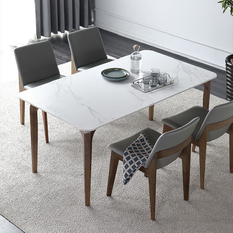 Contemporary Sintered Stone Rectangle Table Set 1/4/5 Pieces Dining Set Clearhalo 'Dining Room Sets' 'Dining Tables & Seating' 'dining_room_set' 'furn' 'furn_dining_room_set' 'Furniture' 'Kitchen & Dining Furniture' 1200x1200_888a8941-5227-45f2-b60a-a4172fc35e21