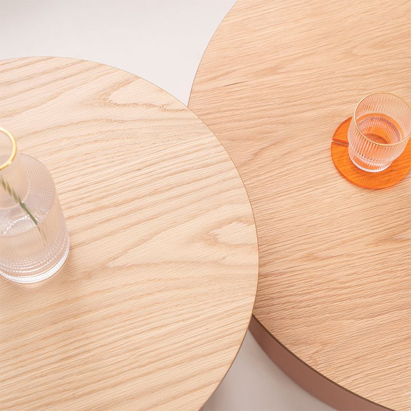 Tavolino moderno rotondo acrilico/legno con tavolino da caffè a base di un piede