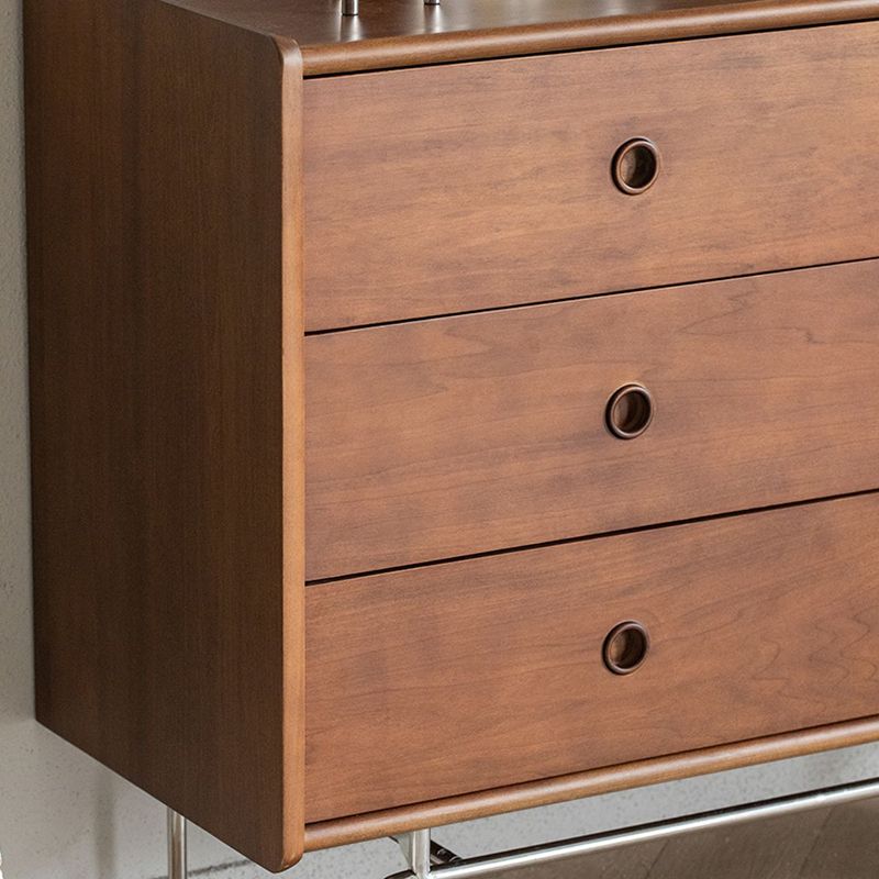 Contemporary Rectangle Wood Side Cabinet Soft Close Drawers Storage Cabinet