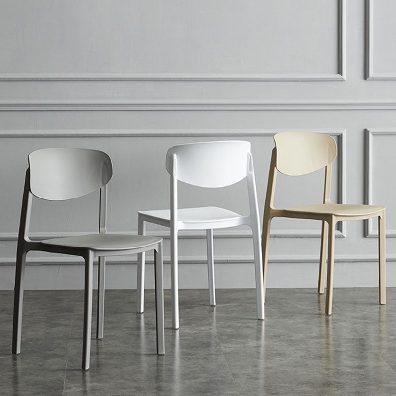 Plastic Contemporary Armless Chair Open Back Dining Kitchen Room Chair Clearhalo 'Dining Chairs' 'Dining Tables & Seating' 'dining_chair' 'Furniture' 'furniture_dining_chair' 'Kitchen & Dining Furniture' 1200x1200_888e1381-2a11-4c29-988e-f414b1f5acff