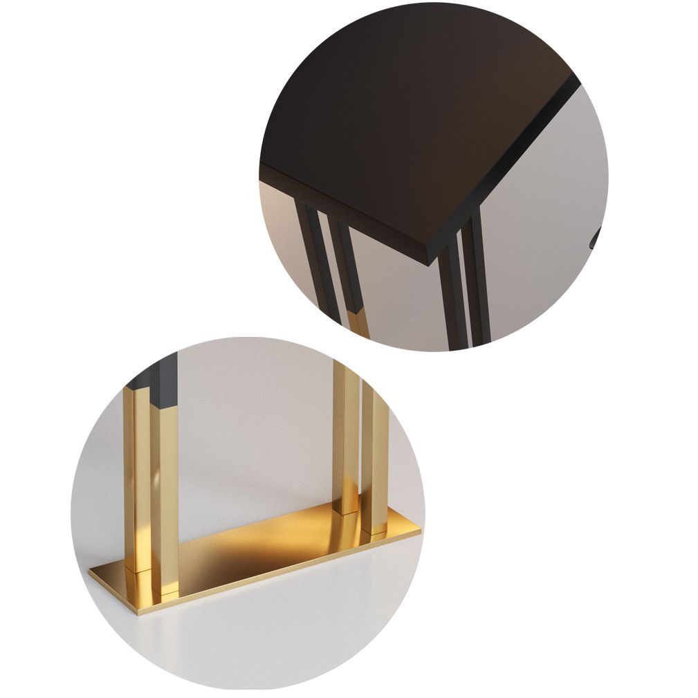 Kitchen Rectangle Wood Top Counter Table Gold Legs Glam Style Bar Table Clearhalo 'Bar Furniture' 'Bar Tables' 'bar_tables' 'furn' 'furn_bar_tables' 'Furniture' 'furniture_bar_tables' 'Kitchen & Dining Furniture' 1200x1200_888f5977-a111-4add-a11b-67e7c823a8e0