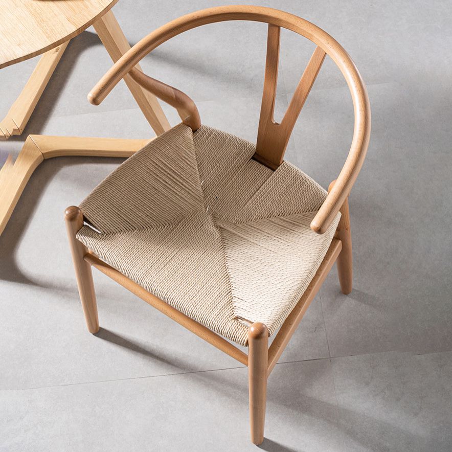 Modern Beech Wishbone Side Chair Matte Finish Wood Dining Chair Clearhalo ' kitchen&dining_furn' 'Dining Chairs' 'Dining Tables & Seating' 'dining_chair' 'furn' 'furn_dining_chair' 'Furniture' 'furniture_dining_chair' 'Kitchen & Dining Furniture' 'kitchen' 1200x1200_8890cebf-d5e7-4197-894a-65f4bff8e245